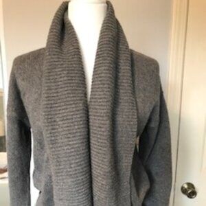 Banana Republic Factory Oversized Cardigan Ribbed Roll Collar/Trim Dark Gray Sm